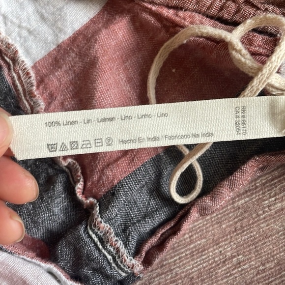 Free People Rustic Boho Linen Oberoi Wrap Crop Top - Picture 13 of 14